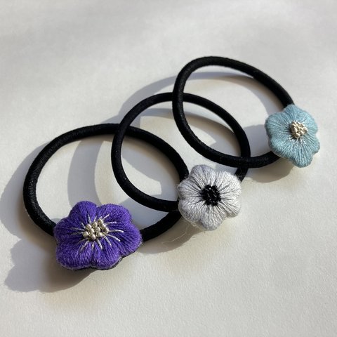 刺繍フラワー＊ヘアゴム