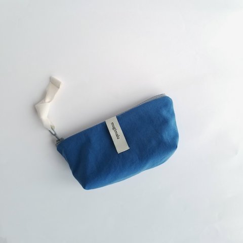 poitto16 マチ5 天然色素染NYLON POUCH ..アイⅠ..