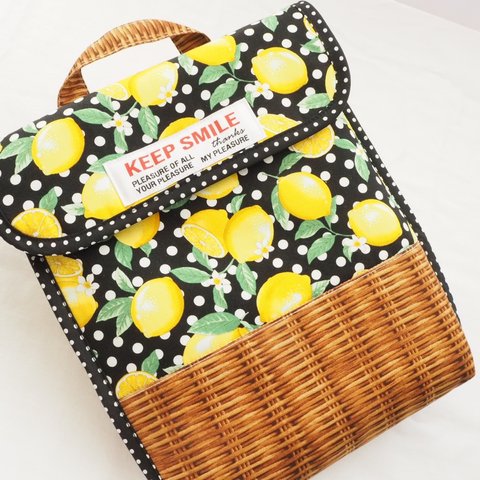 iPad☆タブレットケース〜ブラックレモン〜(持ち手付き)