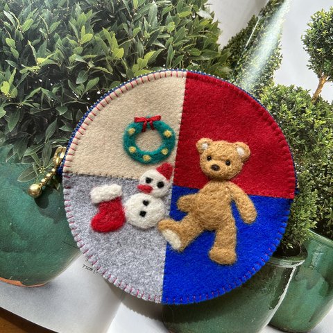 🎄felt  de  patchwork Xmasコインケース🎄