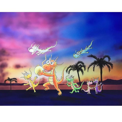 『南の島の龍さん』原画、サイズA3