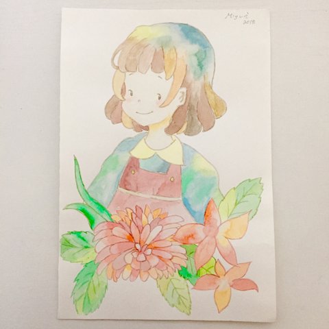 【原画】お花と少女