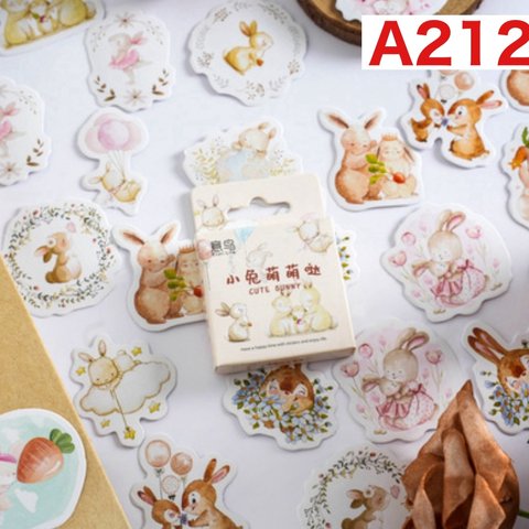 A212♡cutie bunny♡海外ステッカー♡フレークシール♡1