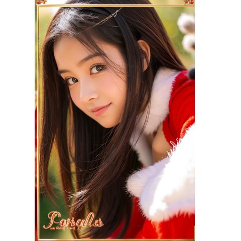 スマホ壁紙　待ち受け画面　クリスマス　女性サンタクロース