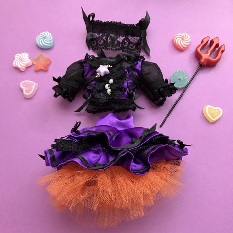 27cmドール ハロウィン🎃パープルドレス