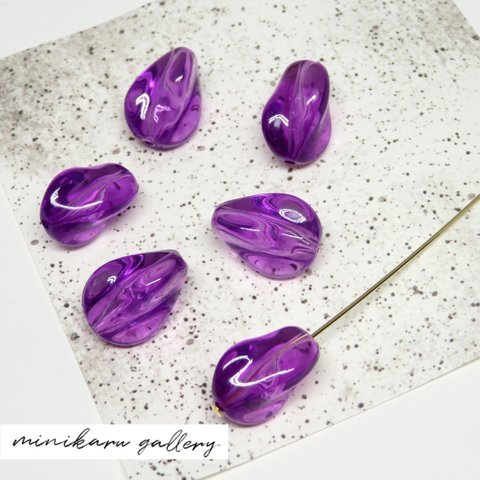 再販❤️ Clear purple(6個入)vintage beads
