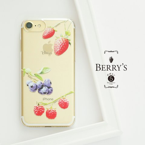 【Berry’s ⑤】スマホケース 苺 いちご ブルーベリー ラズベリー iPhone用 クリア