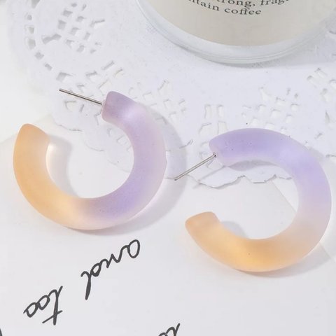 ✨new✨【purple✕orange】ピアス【P-005po】