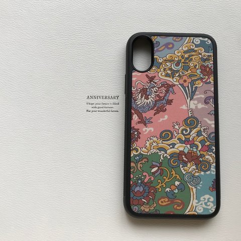  新作 LIBERTY リバティ iPhone X XS ケース＊ドッグ・アンド・ドラゴン＊