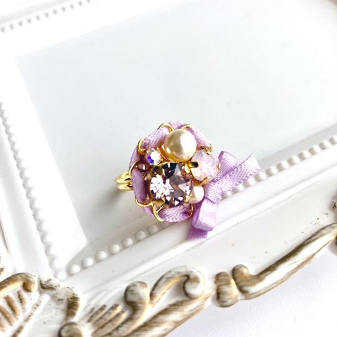 【SALE】バレリーナビジューリング　purple