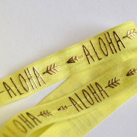 ALOHA　ARROW*イエロー*ヘアタイに*ブレスレット*伸縮リボン