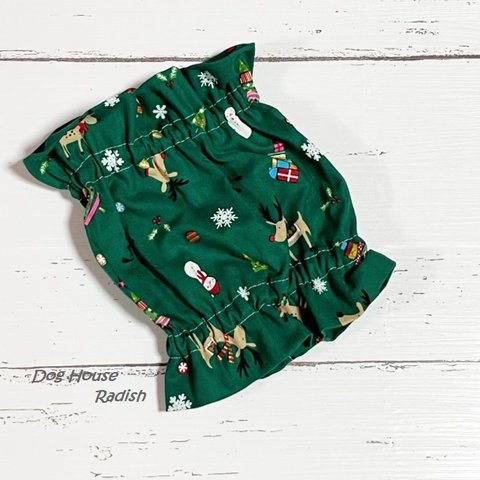 【NEW】スヌード クリスマス 【グリーン】 たれ耳わんこ 犬服 ドッグウェア クリスマス サンタ トナカイ