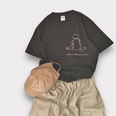 Tシャツ「散歩の途中で」スミ色