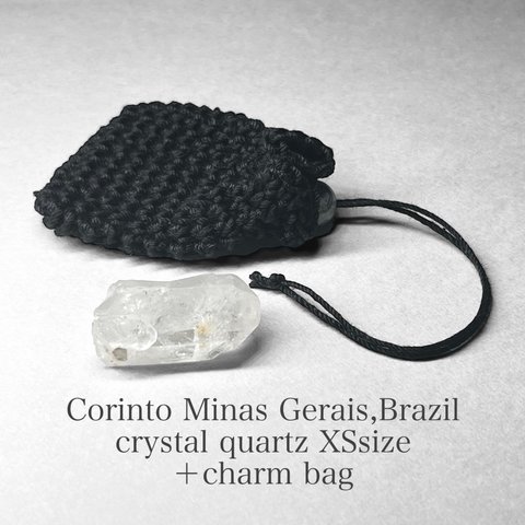 Corinto Minas Gerais crystal + charm bag /ミナスジェライス州コリント産水晶＋御守袋 2