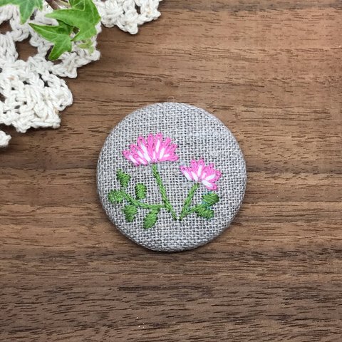 刺繍ブローチ(レンゲ)