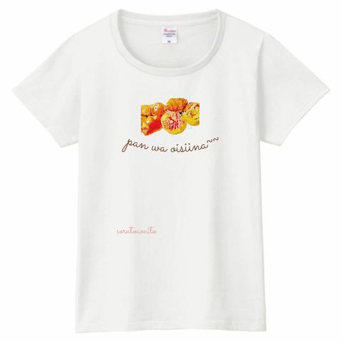 焼き立てパンいっぱいのTシャツ    受注製作　白Tシャツ