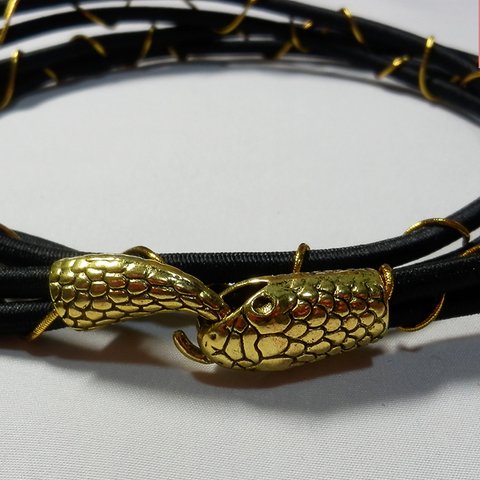 ◆ヘビの帯締め①　ゴールド　78cm