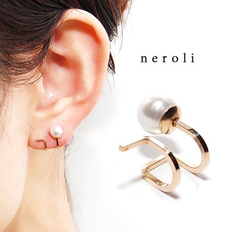 14kgfシェルパールニップイヤリング『neroli-ネロリ』 ピアス/イヤーカフ