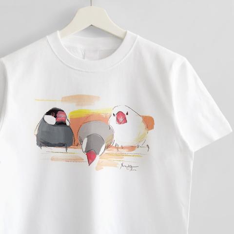 Tシャツ（オクムラミチヨ / 文鳥さんトリオ）