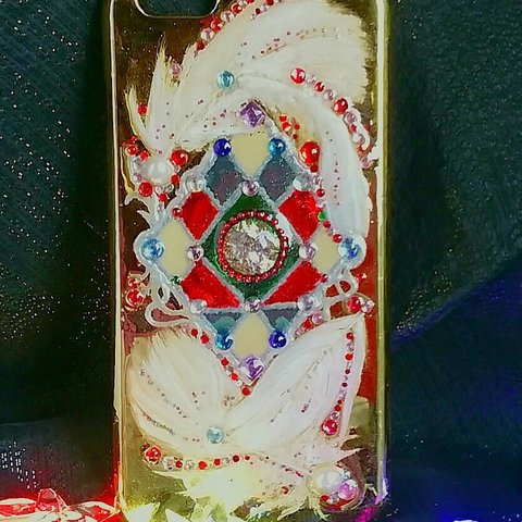 天使 の羽 シリーズ ステンドグラス風ゴールドiPhone6plus 用エンジェル ゴールド