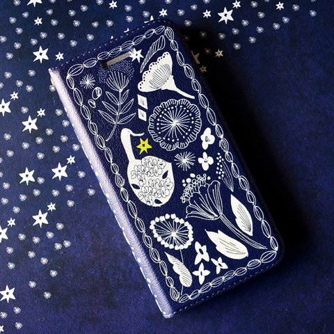 【iphone15対応】starry night iphone帯なし手帳型ケース