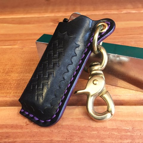 Basket lighter case【Black×Purple】