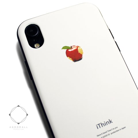 iphoneXRケース / iphoneXRカバー　軽量レザーケース　アイフォンXRカバー（ホワイト×ブラック）apple　アップル 赤リンゴ アイフォンXR　アイフォンケース　耐衝撃