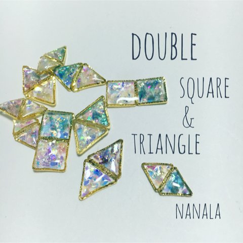 DOUBLE（ダブル）  四角と三角 樹脂ピアスorノンホールピアス