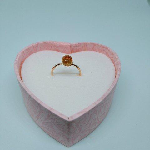 シトリン🧡  パワーストーン  フリーサイズリング💍*。