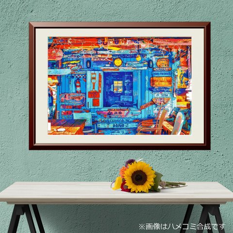 【アートポスター】バハマの青いカフェ（作品No.113）