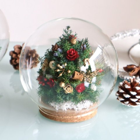 夢いっぱいの小さなクリスマス/ガラスドーム（無料ギフトラッピング）