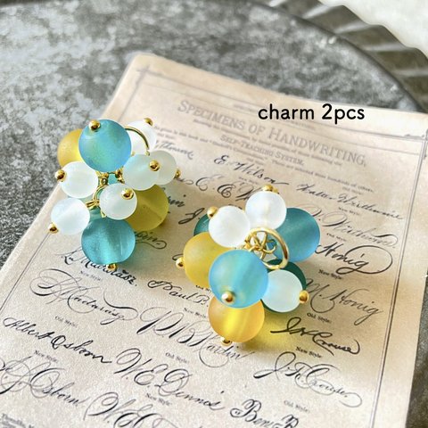 2pcs★charm・glass＆frost bright（ガラスチャーム）