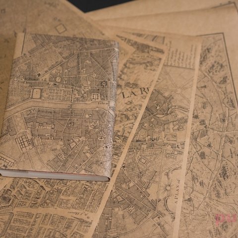 紙製ブックカバー　パリ古地図