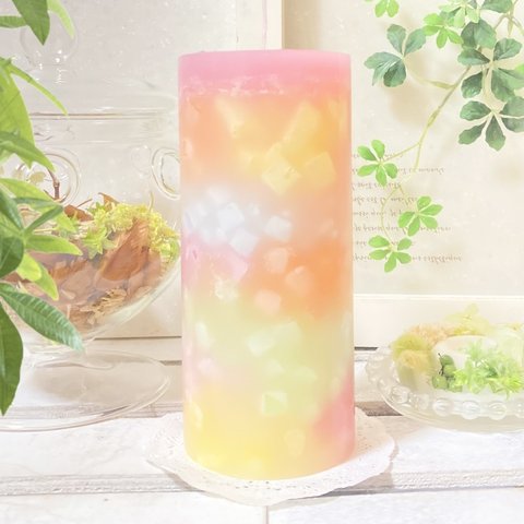 Φ6.7cm×H15cm ペタルキャンドル (サクラ) № 000700 /Gradation Candle