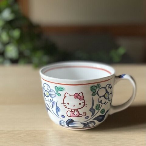 サンリオ「ハローキティ」×麦山窯　カフェオレボウル - Hello Kitty 藍（あお）