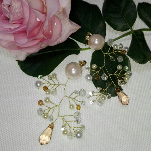 小枝アクセサリー ピアス