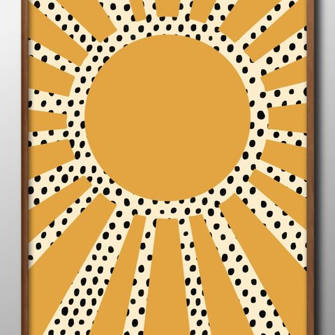 10497■A3アートポスター『太陽　SUN』絵画/イラスト/デザイン/上級マット紙採用/北欧
