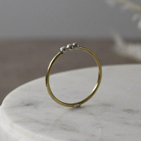 3Dots RIng　真鍮／シルバー