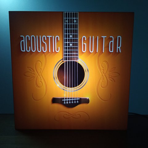 アメリカン カントリー ウエスタン ミュージック アコースティックギター フォークギター ライブ カフェ ミニチュア 看板 置物 雑貨 LED ライトBOX 電光看板 電飾看板