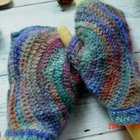 ざっくりFingerless Mittens