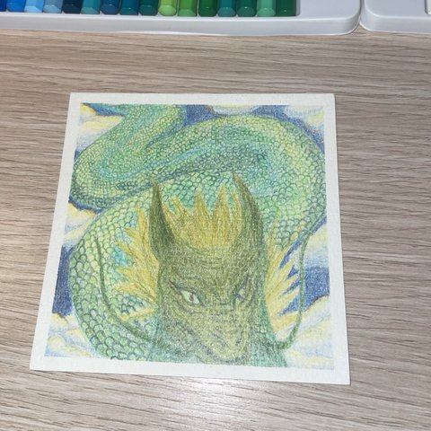 龍 油性色鉛筆画 辰年 Dragon 龙 