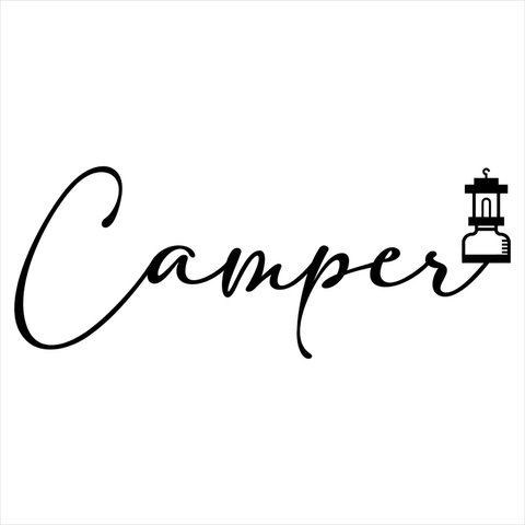 カッティングシート CAMPER (simple) ステッカー キャンプ お洒落 キャンパー キャンピングカー シール