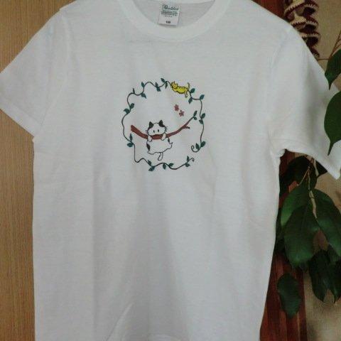 手書きネコちゃんTシャツ　Ｓサイズ　ユニセックス 　