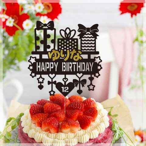 ★名前入り★お誕生日ケーキトッパー custom made cake topper