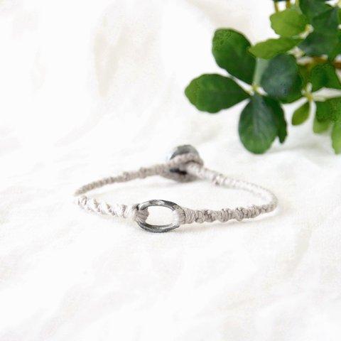 Pewter Ring Bracelet（silver gray）-single-