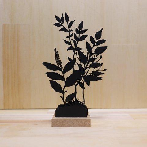 Paper plant A（紙製植物+木製ベース付）