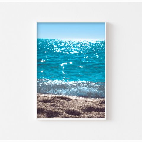 【海 写真 アート ポスター】壁掛け 飾り インテリア雑貨 パネル 透明なビーチ 写真 海の絵