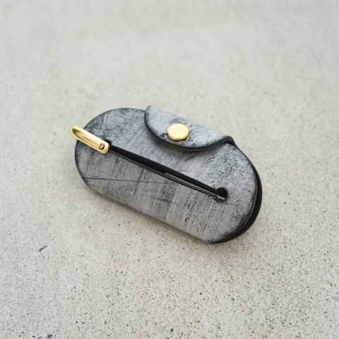 SLIDE COMPACT KEY CASE  [ BRIDLE LEATHER black ]