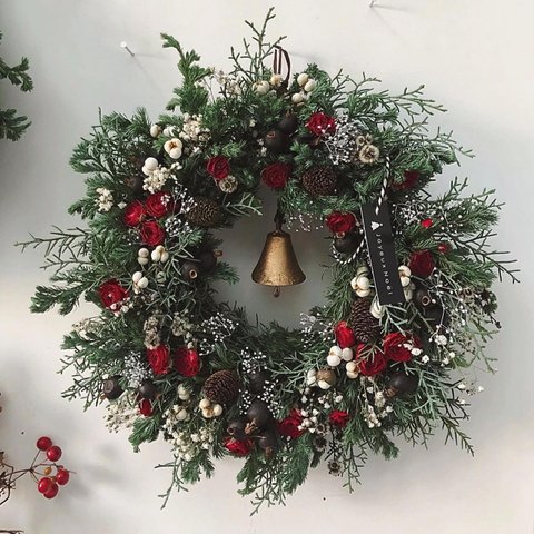 christmas wreath " rose round " フレッシュリース クリスマスリース クリスマス グリーン