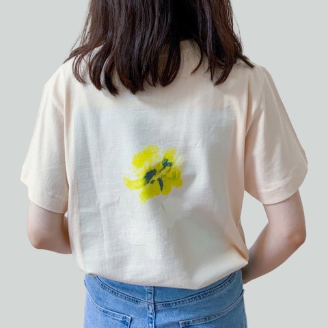 FLOWER GRAPHICS BEIGE ハイクオリティー半袖Tシャツ